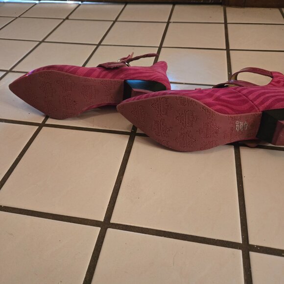 John Fluevog Tammie Rose Pink Zebra Sz. 7.5. $165 - Picture 4 of 6